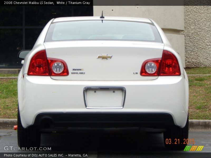 White / Titanium Gray 2008 Chevrolet Malibu LS Sedan
