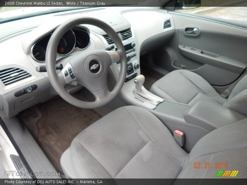 White / Titanium Gray 2008 Chevrolet Malibu LS Sedan