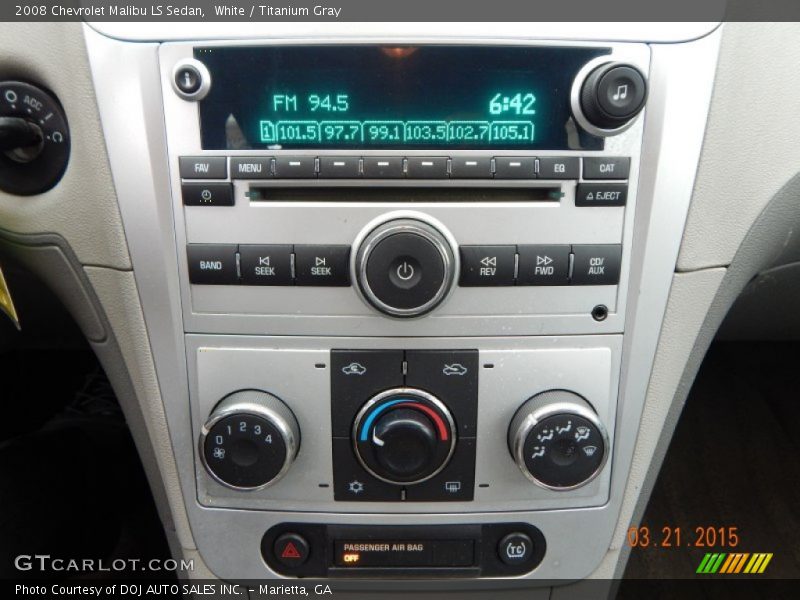 White / Titanium Gray 2008 Chevrolet Malibu LS Sedan