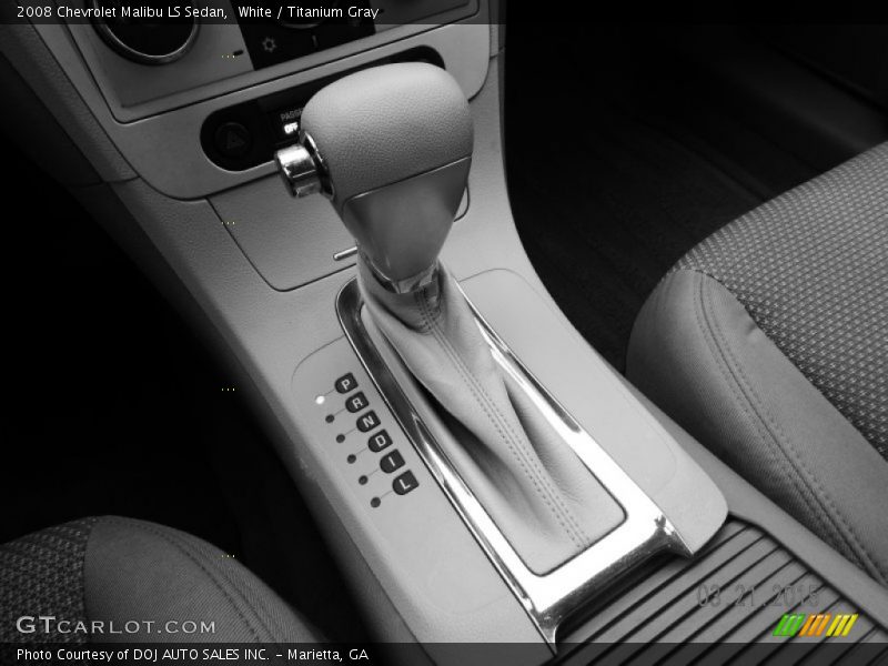 White / Titanium Gray 2008 Chevrolet Malibu LS Sedan