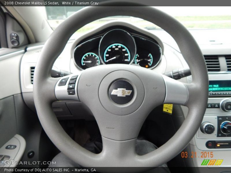 White / Titanium Gray 2008 Chevrolet Malibu LS Sedan