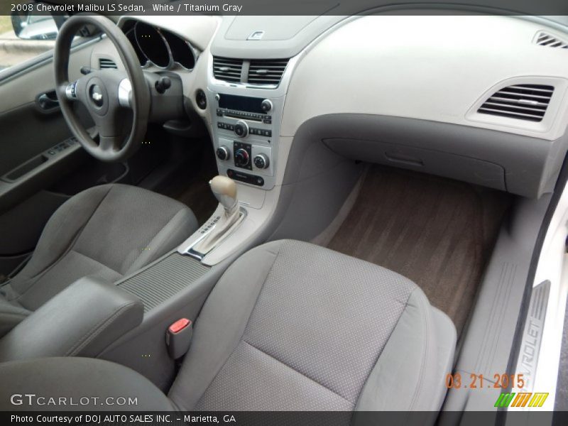 White / Titanium Gray 2008 Chevrolet Malibu LS Sedan