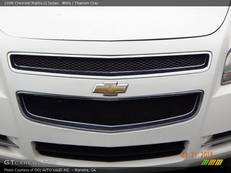 White / Titanium Gray 2008 Chevrolet Malibu LS Sedan