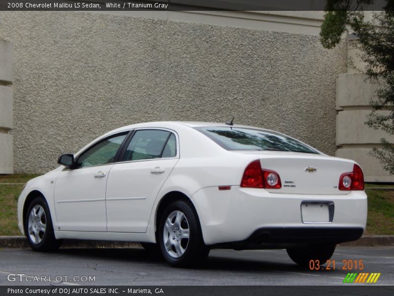 White / Titanium Gray 2008 Chevrolet Malibu LS Sedan