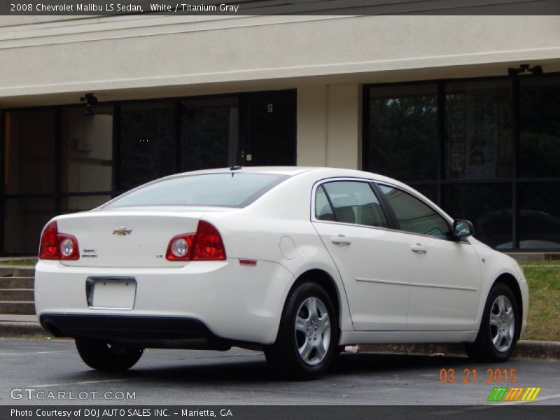 White / Titanium Gray 2008 Chevrolet Malibu LS Sedan