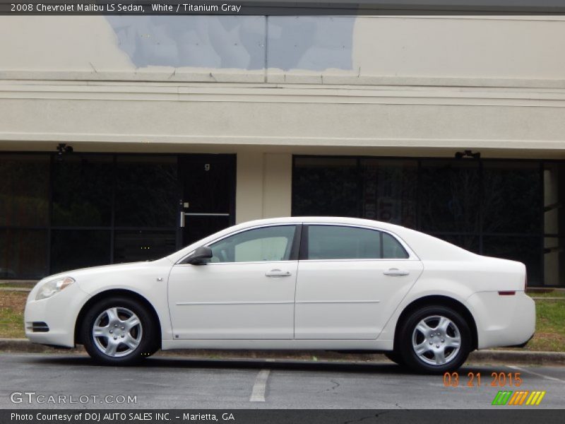 White / Titanium Gray 2008 Chevrolet Malibu LS Sedan