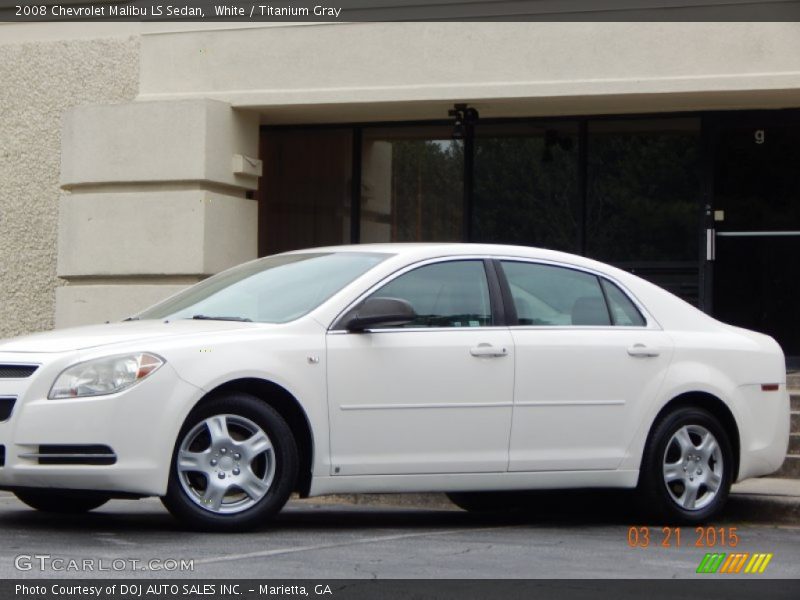 White / Titanium Gray 2008 Chevrolet Malibu LS Sedan