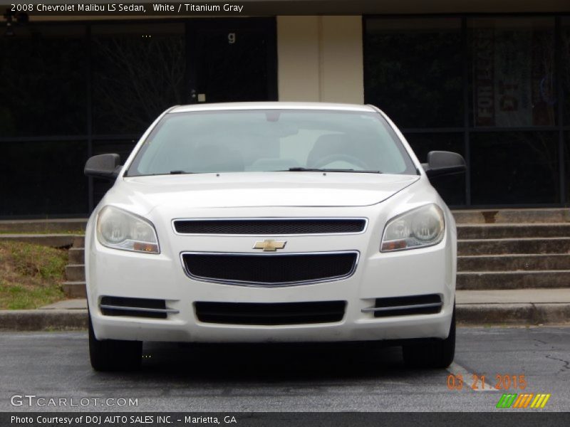 White / Titanium Gray 2008 Chevrolet Malibu LS Sedan