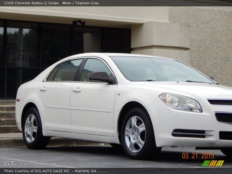 White / Titanium Gray 2008 Chevrolet Malibu LS Sedan