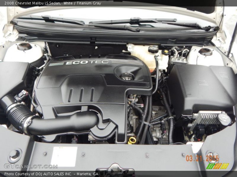 White / Titanium Gray 2008 Chevrolet Malibu LS Sedan