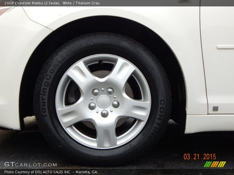 White / Titanium Gray 2008 Chevrolet Malibu LS Sedan