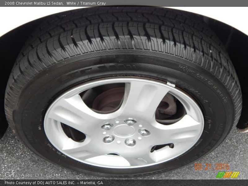 White / Titanium Gray 2008 Chevrolet Malibu LS Sedan