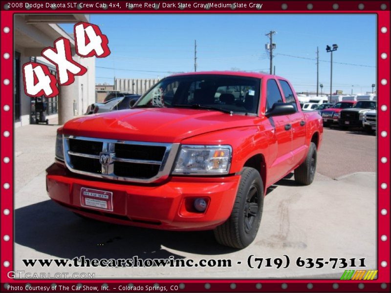 Flame Red / Dark Slate Gray/Medium Slate Gray 2008 Dodge Dakota SLT Crew Cab 4x4