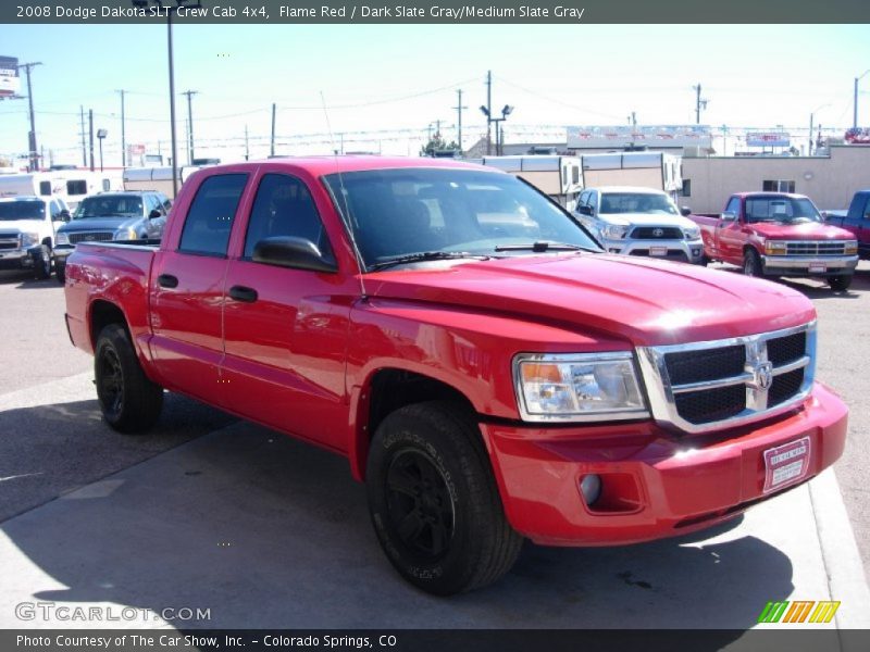 Flame Red / Dark Slate Gray/Medium Slate Gray 2008 Dodge Dakota SLT Crew Cab 4x4