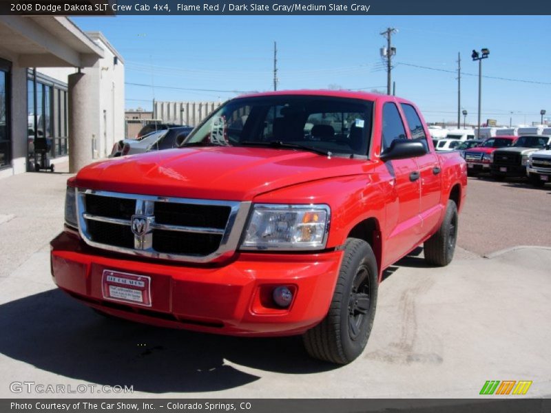 Flame Red / Dark Slate Gray/Medium Slate Gray 2008 Dodge Dakota SLT Crew Cab 4x4