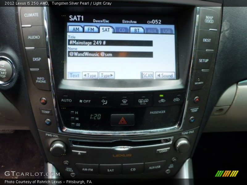 Tungsten Silver Pearl / Light Gray 2012 Lexus IS 250 AWD
