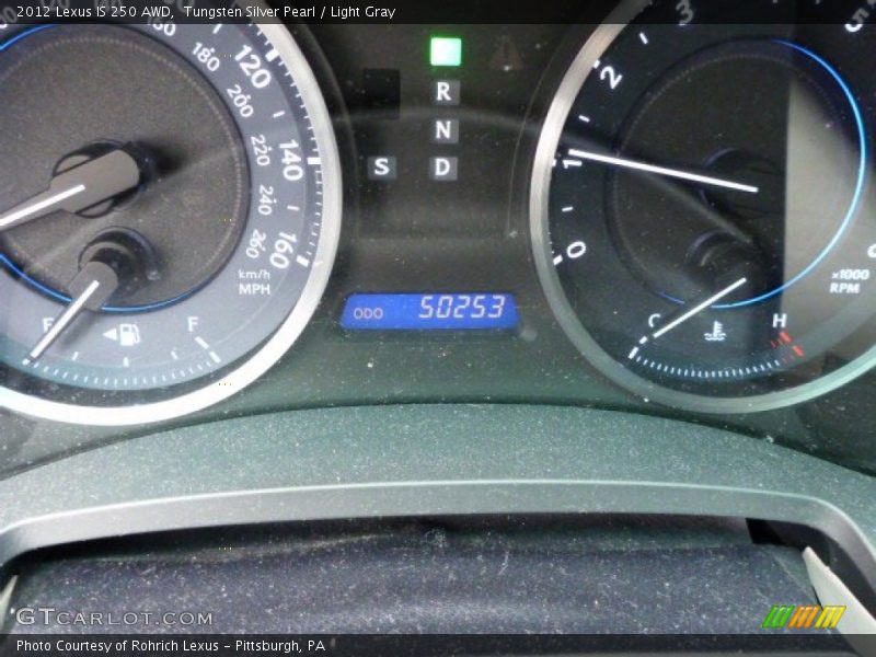 Tungsten Silver Pearl / Light Gray 2012 Lexus IS 250 AWD