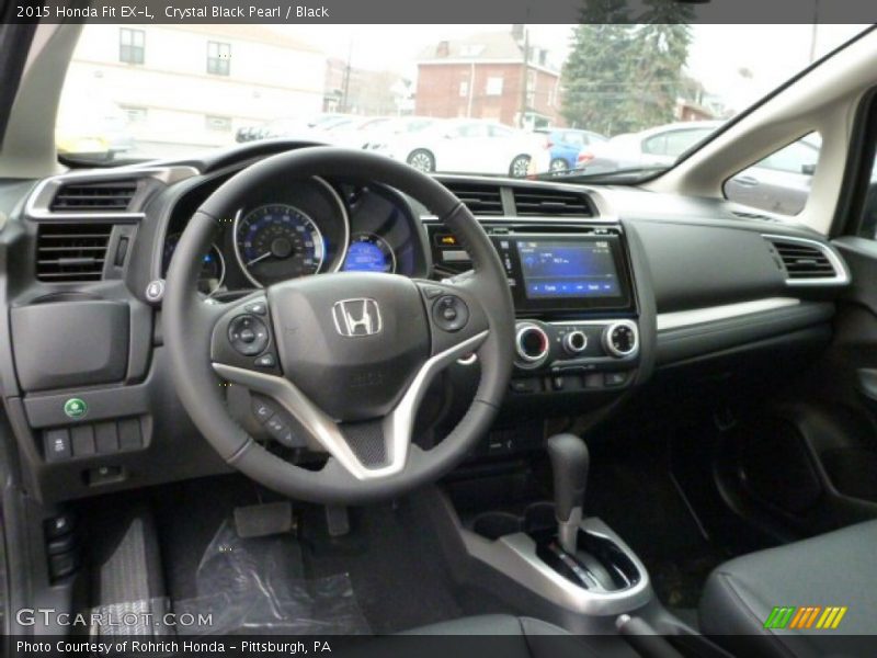 Crystal Black Pearl / Black 2015 Honda Fit EX-L