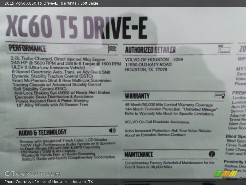 Ice White / Soft Beige 2015 Volvo XC60 T5 Drive-E