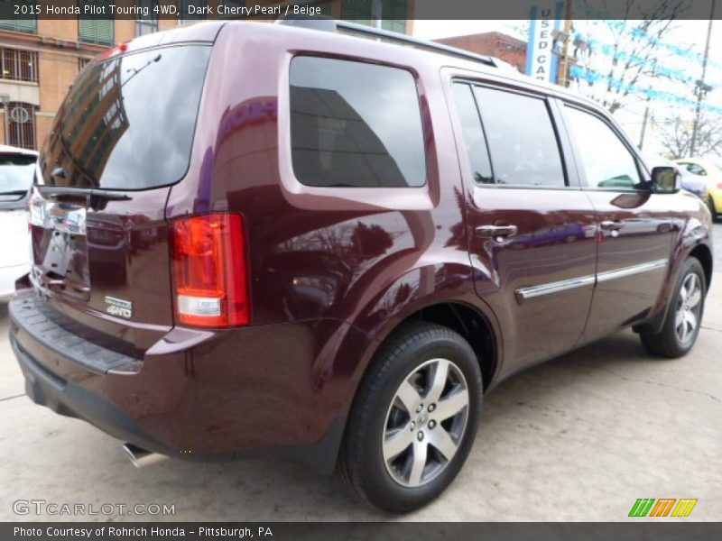 Dark Cherry Pearl / Beige 2015 Honda Pilot Touring 4WD