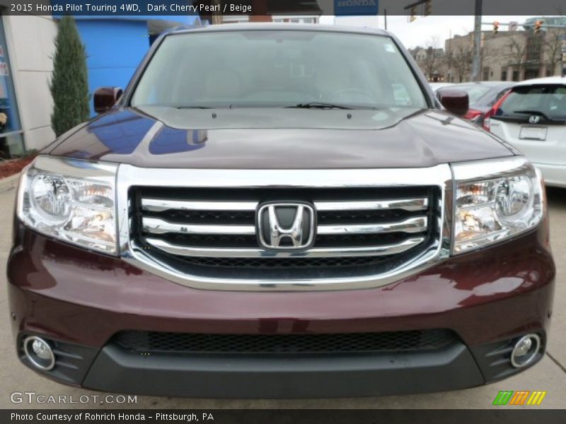 Dark Cherry Pearl / Beige 2015 Honda Pilot Touring 4WD