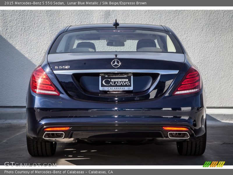 Lunar Blue Metallic / Silk Beige/Espresso Brown 2015 Mercedes-Benz S 550 Sedan