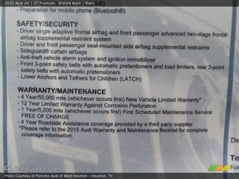 Brilliant Black / Black 2015 Audi A4 2.0T Premium