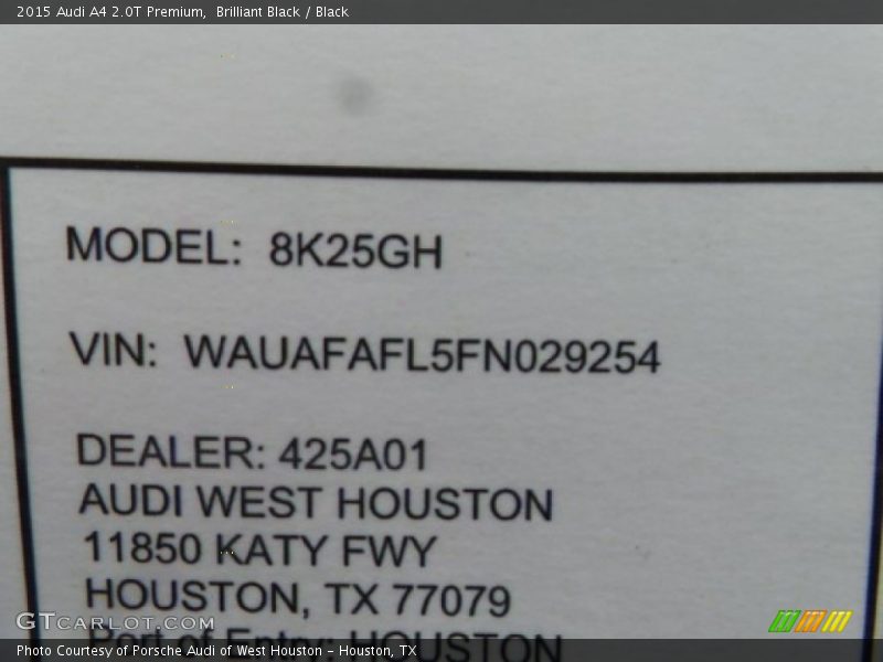 Brilliant Black / Black 2015 Audi A4 2.0T Premium