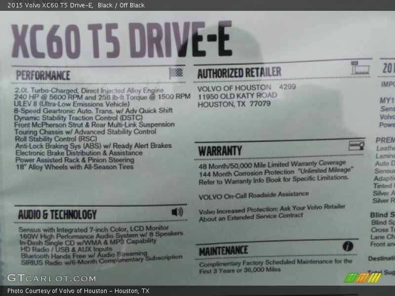 Black / Off Black 2015 Volvo XC60 T5 Drive-E
