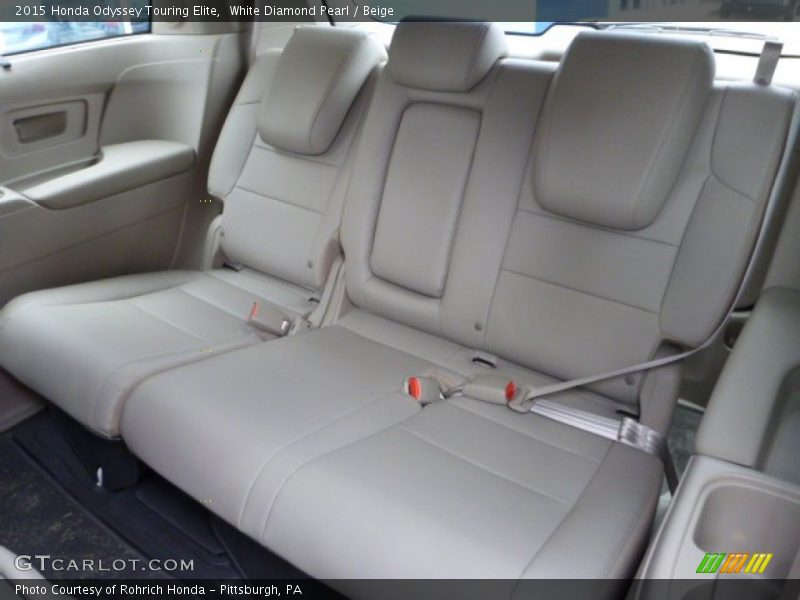 White Diamond Pearl / Beige 2015 Honda Odyssey Touring Elite