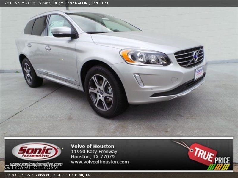 Bright Silver Metallic / Soft Beige 2015 Volvo XC60 T6 AWD