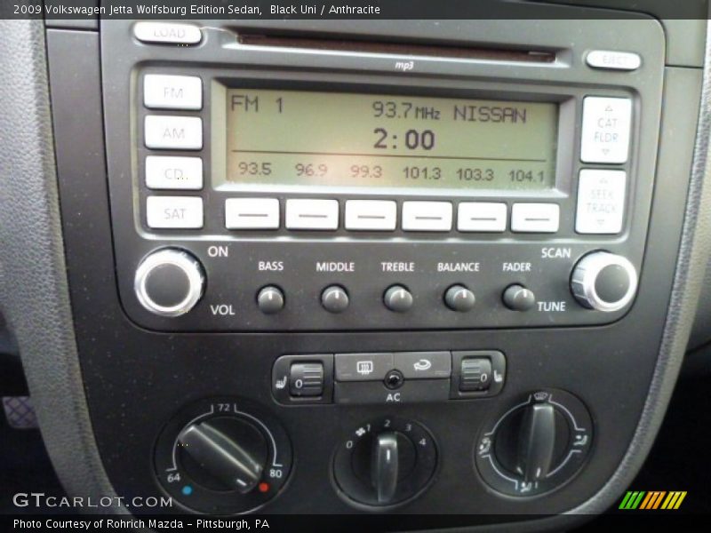 Black Uni / Anthracite 2009 Volkswagen Jetta Wolfsburg Edition Sedan