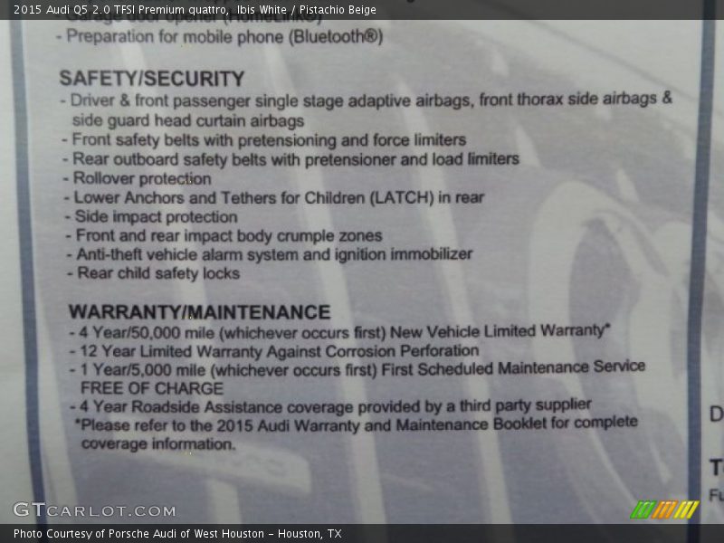 Ibis White / Pistachio Beige 2015 Audi Q5 2.0 TFSI Premium quattro