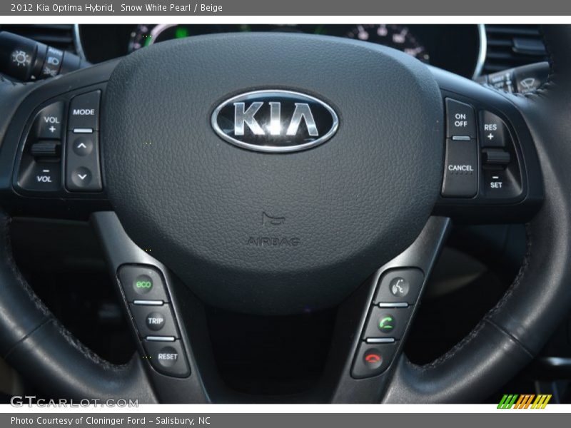 Snow White Pearl / Beige 2012 Kia Optima Hybrid