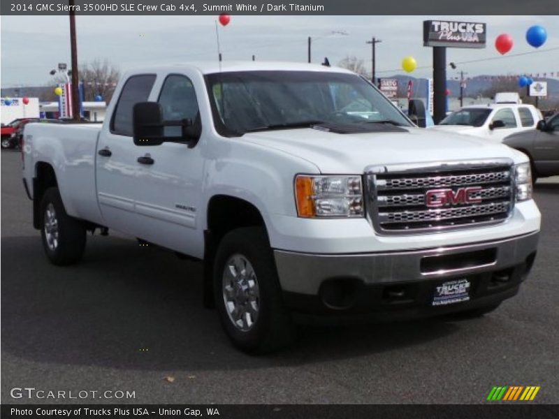 Summit White / Dark Titanium 2014 GMC Sierra 3500HD SLE Crew Cab 4x4