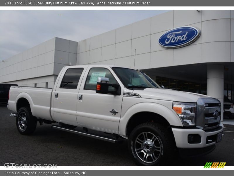 White Platinum / Platinum Pecan 2015 Ford F350 Super Duty Platinum Crew Cab 4x4