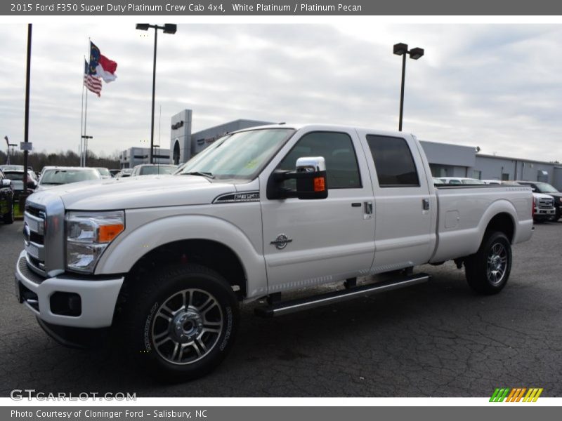 White Platinum / Platinum Pecan 2015 Ford F350 Super Duty Platinum Crew Cab 4x4