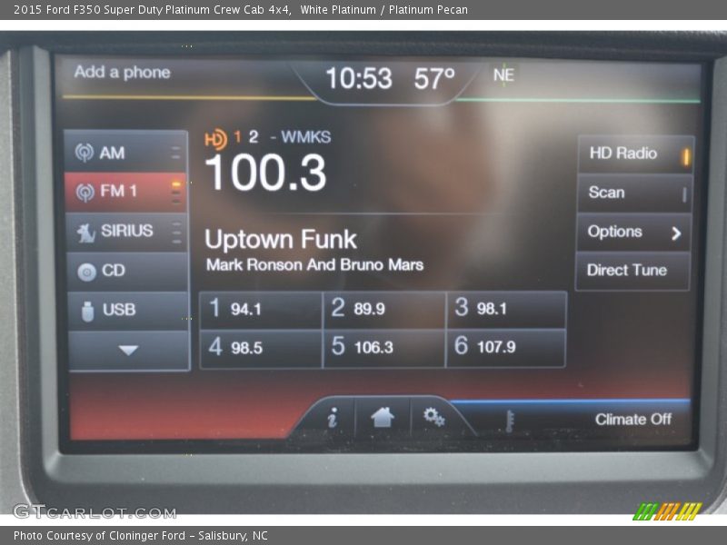 White Platinum / Platinum Pecan 2015 Ford F350 Super Duty Platinum Crew Cab 4x4