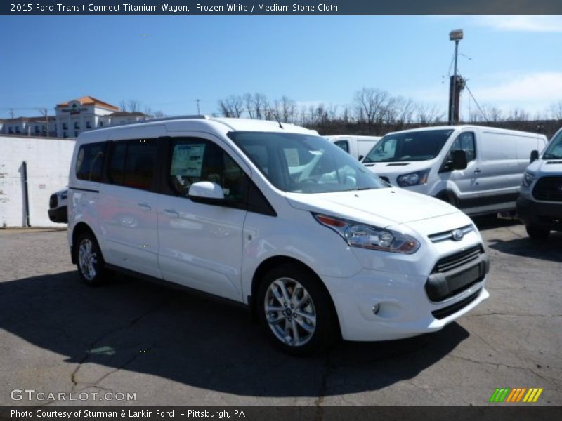 Frozen White / Medium Stone Cloth 2015 Ford Transit Connect Titanium Wagon