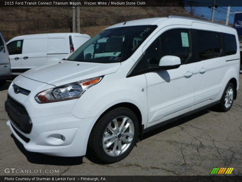 Frozen White / Medium Stone Cloth 2015 Ford Transit Connect Titanium Wagon