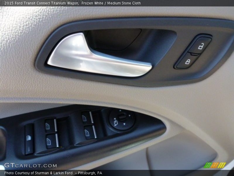 Frozen White / Medium Stone Cloth 2015 Ford Transit Connect Titanium Wagon