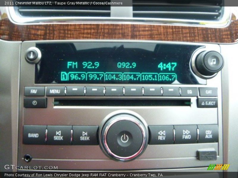 Taupe Gray Metallic / Cocoa/Cashmere 2011 Chevrolet Malibu LTZ