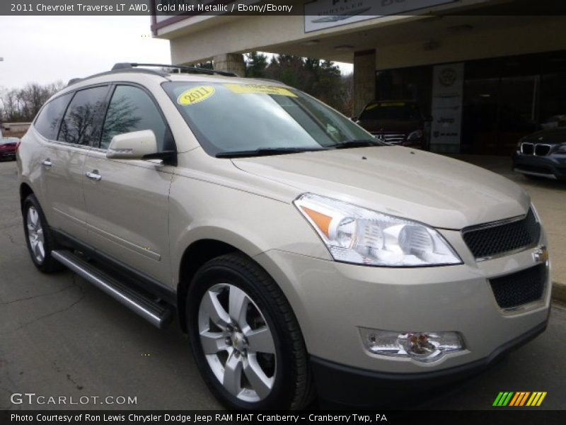 Gold Mist Metallic / Ebony/Ebony 2011 Chevrolet Traverse LT AWD