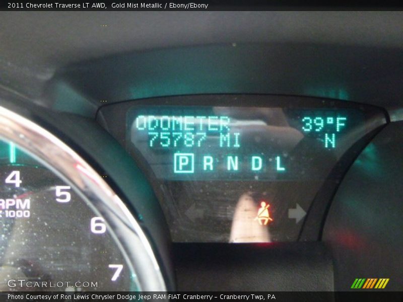 Gold Mist Metallic / Ebony/Ebony 2011 Chevrolet Traverse LT AWD