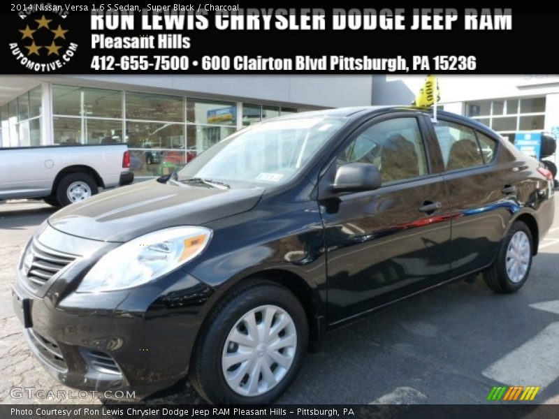 Super Black / Charcoal 2014 Nissan Versa 1.6 S Sedan