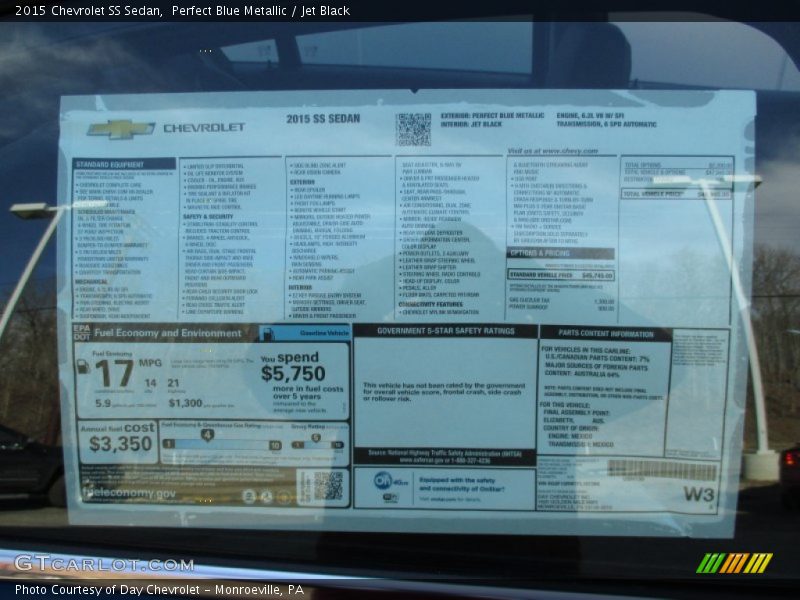  2015 SS Sedan Window Sticker