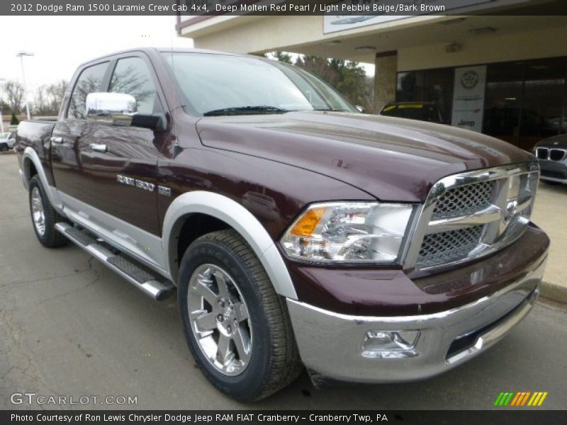 Deep Molten Red Pearl / Light Pebble Beige/Bark Brown 2012 Dodge Ram 1500 Laramie Crew Cab 4x4