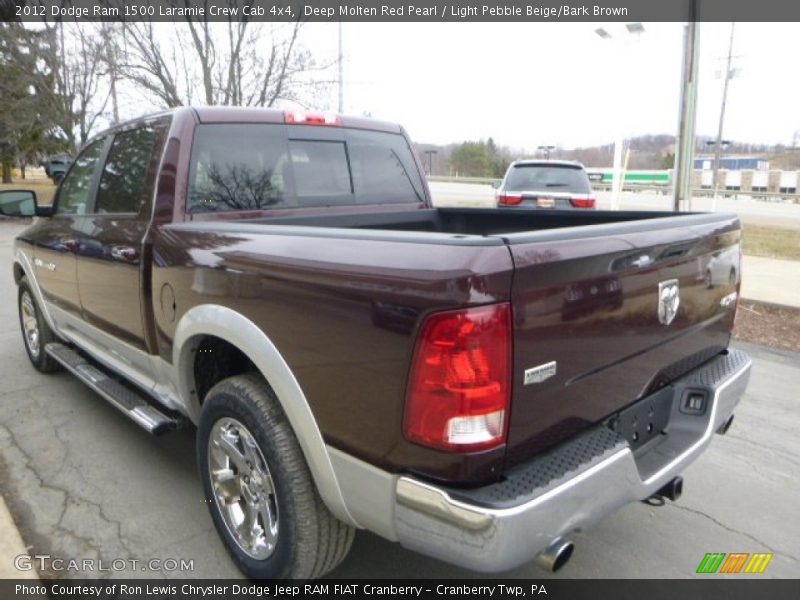 Deep Molten Red Pearl / Light Pebble Beige/Bark Brown 2012 Dodge Ram 1500 Laramie Crew Cab 4x4