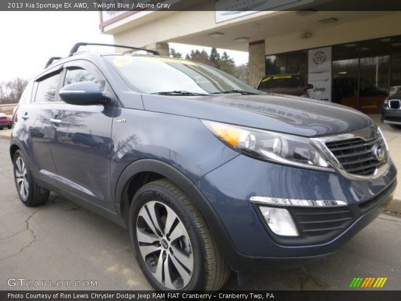 Twilight Blue / Alpine Gray 2013 Kia Sportage EX AWD