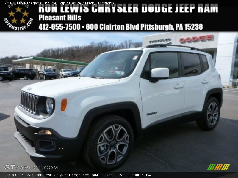 Alpine White / Black/Sandstorm 2015 Jeep Renegade Latitude